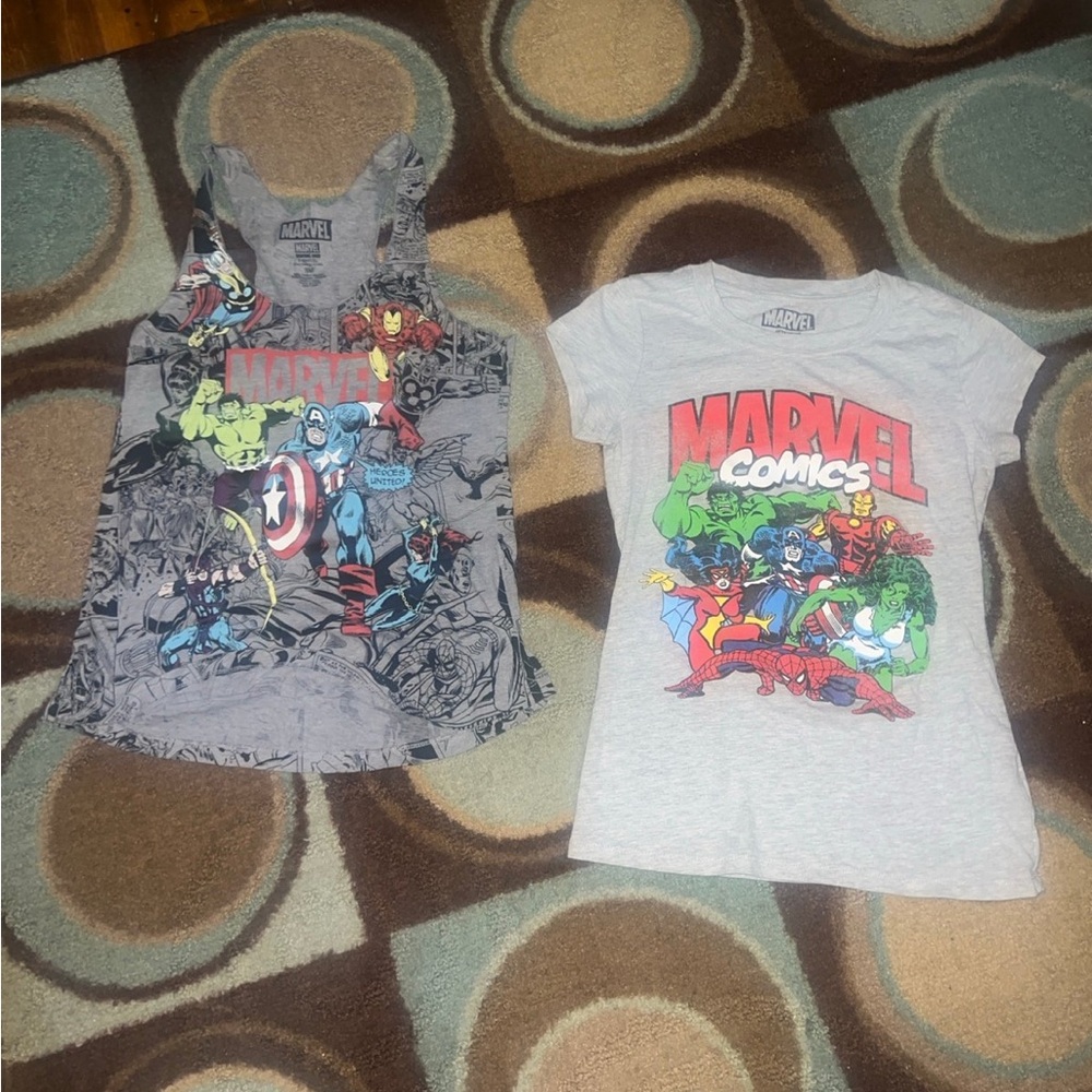 Two Marvel small tops